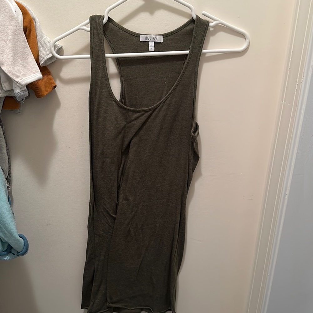 Delia’s army green tank top